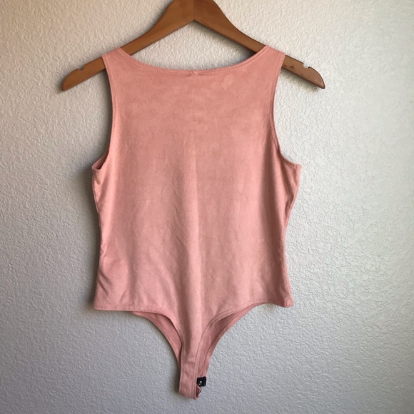 Light Pink Suede Bodysuit - Picture 5 of 5